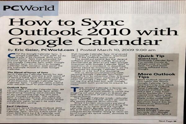 Đồng bộ hóa Outlook 2010 với Lịch Google của bạn