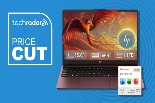 Máy tính xách tay HP Ultrabook 15,6 inch với RAM 16GB và gói đăng ký Microsoft 365 Personal một năm đang được bán với giá dưới 350 đô la trên Amazon