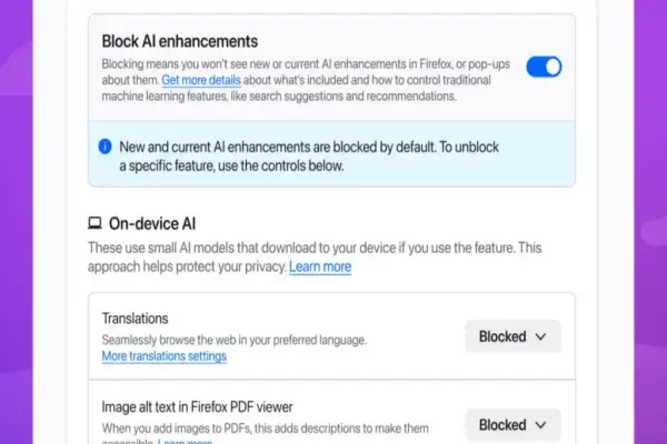 Cuối cùng Firefox cũng trang bị nút tắt AI