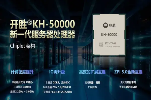 Vi xử lý thế hệ mới của Zhaoxin với 96 nhân, hỗ trợ bộ nhớ DDR5 12 kênh và 128 làn PCIe 5.0 thu hẹp khoảng cách với AMD