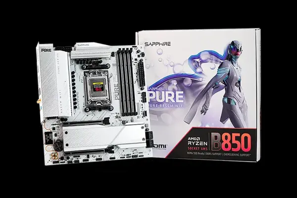 Sapphire Pure B850A & B850M WiFi: Bo mạch chủ trắng cho Ryzen AM5