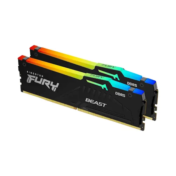Ram-Desktop-Kingston-FURY-Beast-RGB-32GB-(2x16GB)-DDR5-bus-5600Mhz-(KF556C40BBAK2-32)