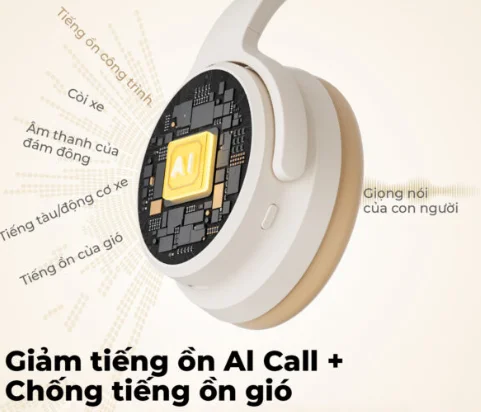 Tai nghe SoundPEATS Space Pro có thiết kế chụp tai hiện đại, với hai bên chụp tai lớn hình tròn, ôm trọn vành tai, được bọc lớp đệm dày bằng da mềm mại, tạo cảm giác êm ái khi đeo lâu. Phần khung nối giữa hai bên tai nghe là một vòng kim loại bọc nhựa, có thể điều chỉnh độ dài linh hoạt để vừa với nhiều kích cỡ đầu. Bề mặt bên ngoài chụp tai có thiết kế phẳng, hơi bóng, mang vẻ sang trọng và tối giản. Tổng thể tai nghe toát lên phong cách mạnh mẽ nhưng vẫn tinh tế, phù hợp cả khi sử dụng trong môi trường làm việc lẫn giải trí cá nhân.