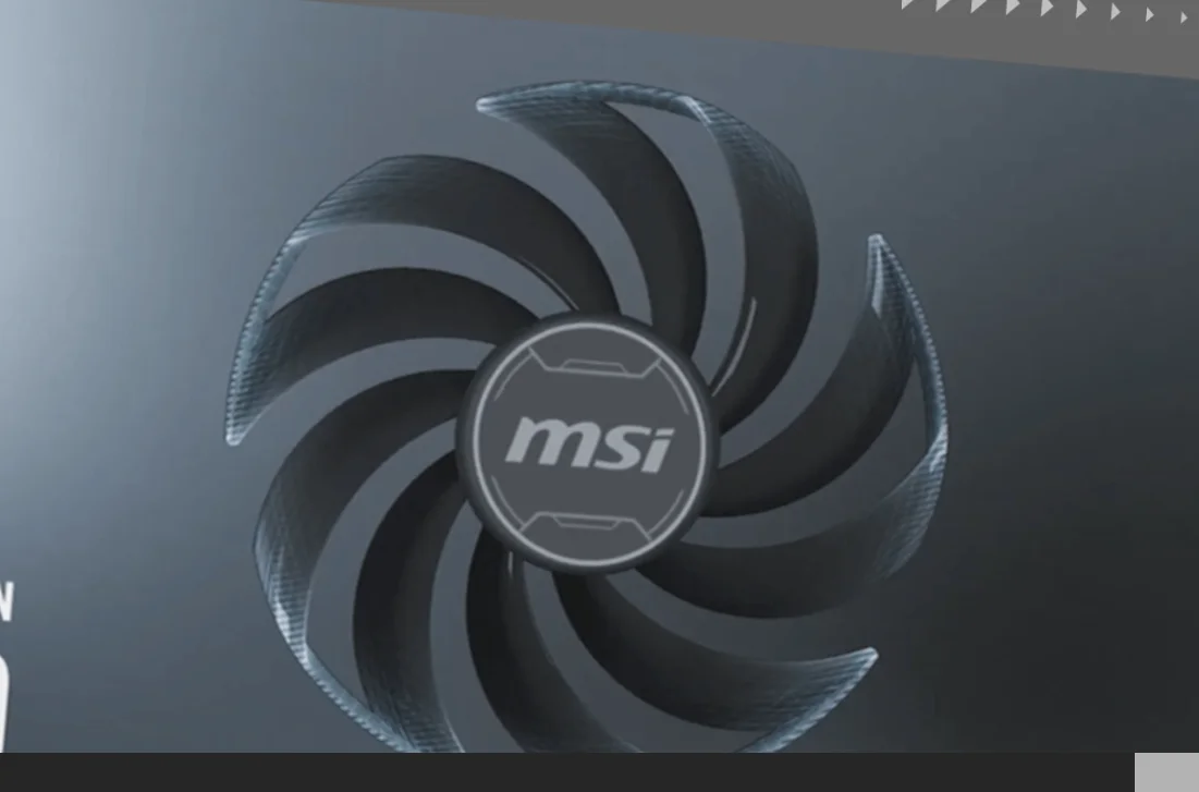 Card đồ họa MSI RTX 4070 SUPER VENTUS 3X OC 12G có thiết kế mạnh mẽ với tông màu xám đen chủ đạo. Mặt trước nổi bật với ba quạt làm mát cỡ lớn, viền cứng cáp, tạo cảm giác chắc chắn và hiện đại. Các đường cắt sắc sảo, góc cạnh rõ nét, toát lên vẻ mạnh mẽ và tối giản. Mặt sau được che phủ bởi một tấm kim loại phẳng, giúp tăng độ bền và hỗ trợ tản nhiệt. Tổng thể card có dạng hình chữ nhật dài, thiết kế dày vừa phải, phù hợp với những bộ máy tính chuyên nghiệp và gọn gàng.