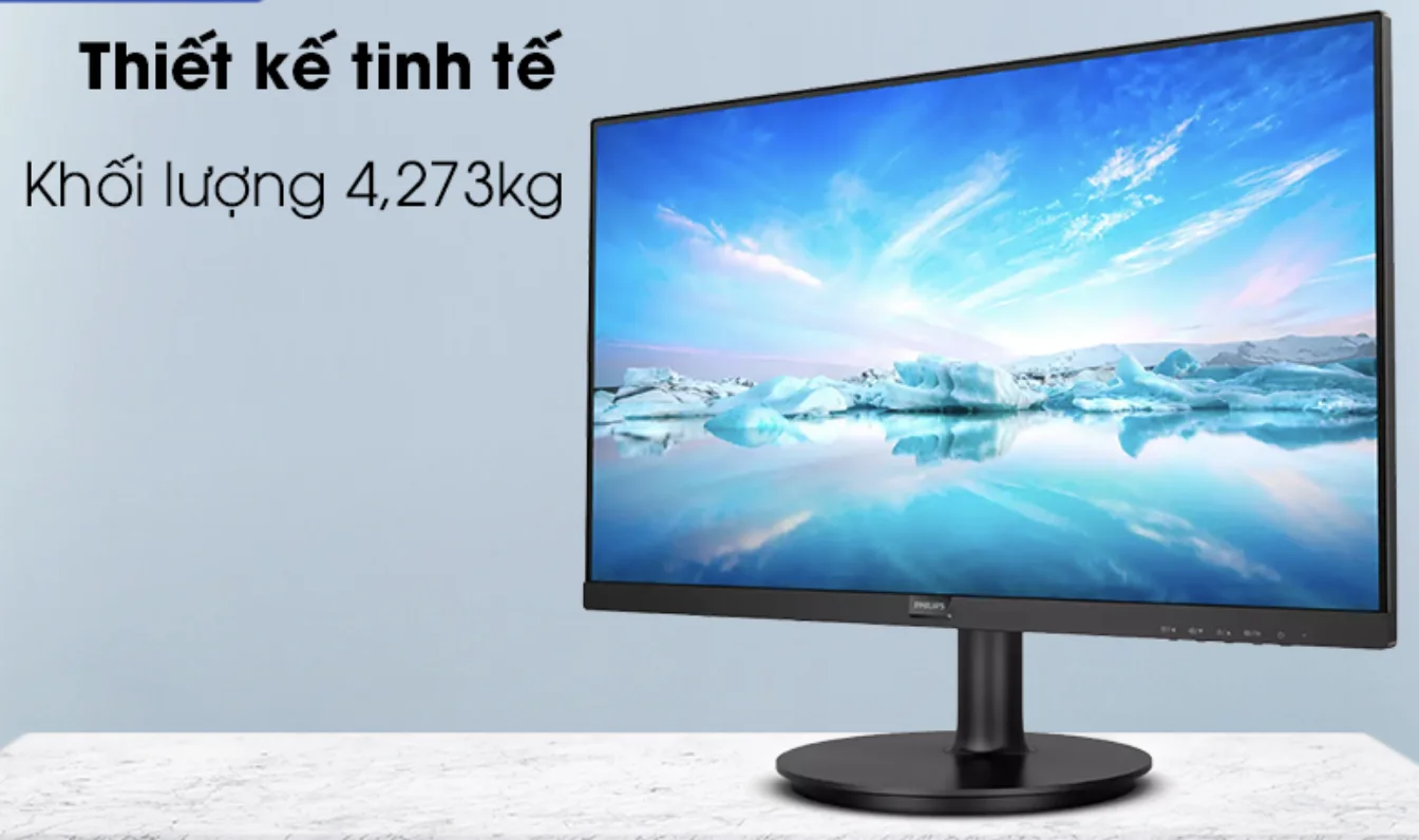 Thiết kế mới mẻ cùng đa dạng cổng kết nối chất lượng hiển thị sắc nét Màn hình LCD Philips 24 inch 241V8L6 sở hữu vẻ ngoại hiện đại, tinh tế. Những đường nét sắc sảo và có độ hoàn thiện cao. Khối lượng cũng chỉ 4,273kg giúp cho bạn dễ dàng di chuyển cũng như dễ dàng đặt màn hình trên bàn làm việc.