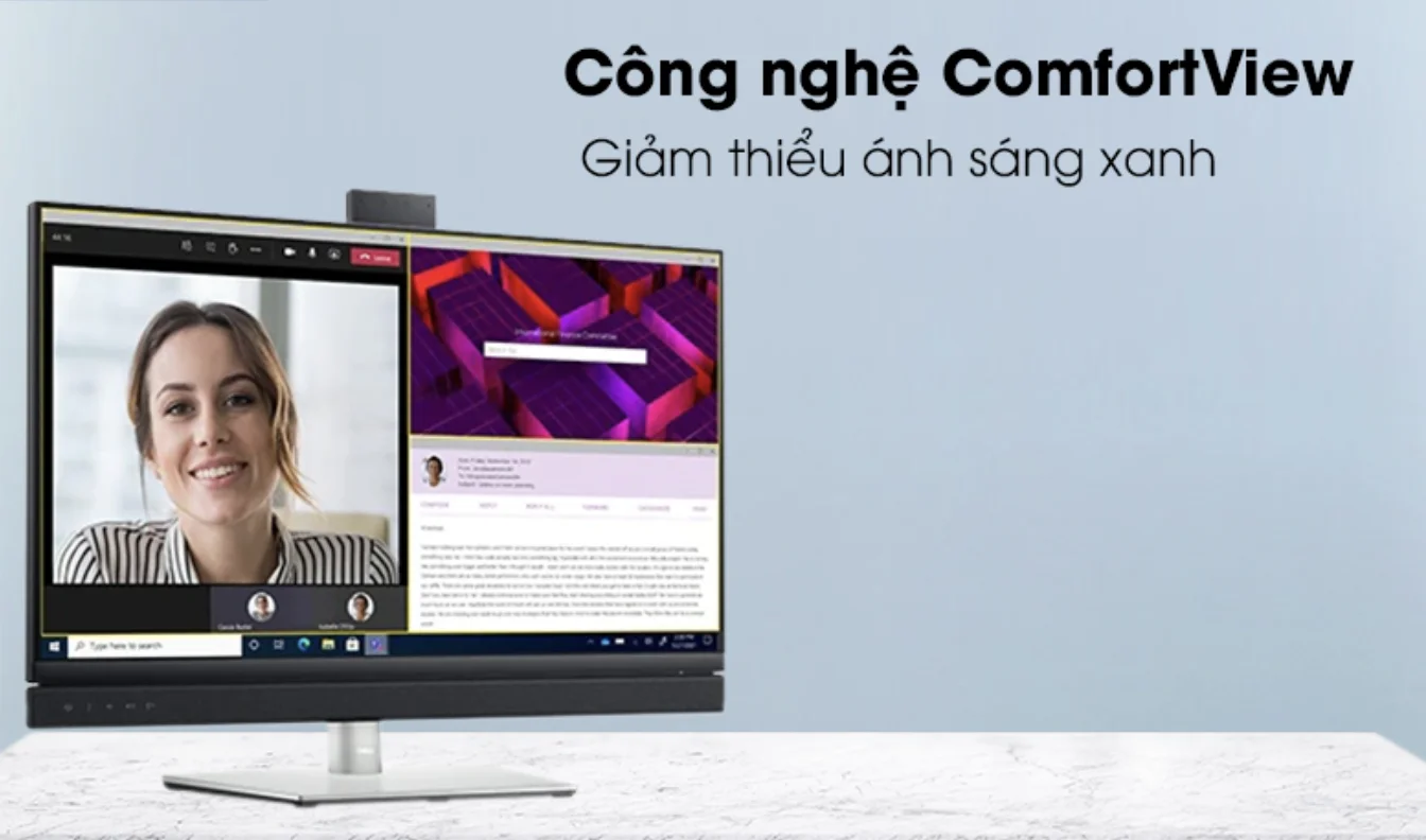 Bên cạnh đó, Dell được trang bị công nghệ ComfortView mang đến sự thoải mái cho mắt với khả năng giảm thiểu ánh sáng xanh có hại cho thị giác, giúp bảo vệ mắt của bạn không bị khô khi sử dụng trong thời gian dài.