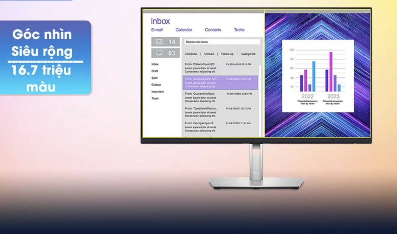 Hơn thế nữa, khi mua chiếc màn hình LCD Dell P2723DE này hãng sẽ tặng kèm theo cho bạn các phụ kiện rất tiện ích bao gồm: 1 x DisplayPort cable, 1 x USB-C cable, 1x USB-A to USB-C cable. Ngoài ra, với tần số quét 60Hz và độ phản hồi 5 ms cho chuyển động một cách mượt mà, không bị giật lag. Góc nhìn 178 (H) / 178 (V) cho màn hình hiển thị sắc chân thật, màn hình chống lóa tiện lợi Màn hình LCD Dell P2723DE đẹp từ mọi góc nhìn với góc nhìn 178 (H) / 178 (V) và cho bạn trải nghiệm hàng triệu màu sắc với 16.7 triệu màu. Chiếc màn hình này xuất ra hình ảnh với chất lượng rõ nét, chân thật nhất, màu sắc sặc sỡ và chuẩn xác đem lại cho bạn trải nghiệm tuyệt vời nhất. 