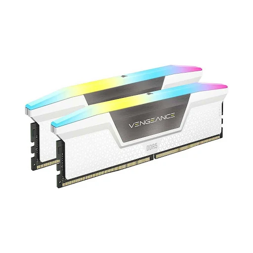 RAM desktop Corsair DDR5,5600MHz 64GB 2x32GB DIMM,VENGEANCE RGB DDR5 White Heatspreader,RGB LED,1