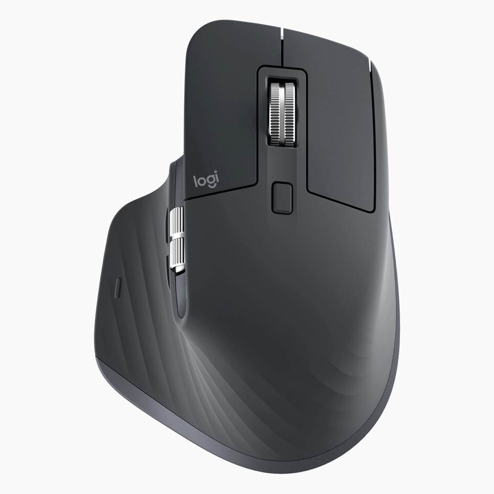 Chuột không dây MX Master 3S của Logitech trên nền trắng.