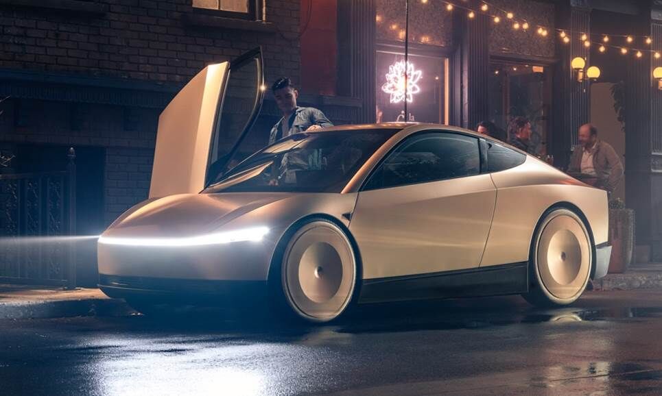 Tesla Cybercab vào ban đêm